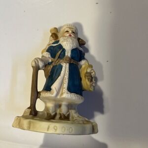 Vintage Victorian 1900 Santa Through The Years Hand Painted Porcelain FigurineV6